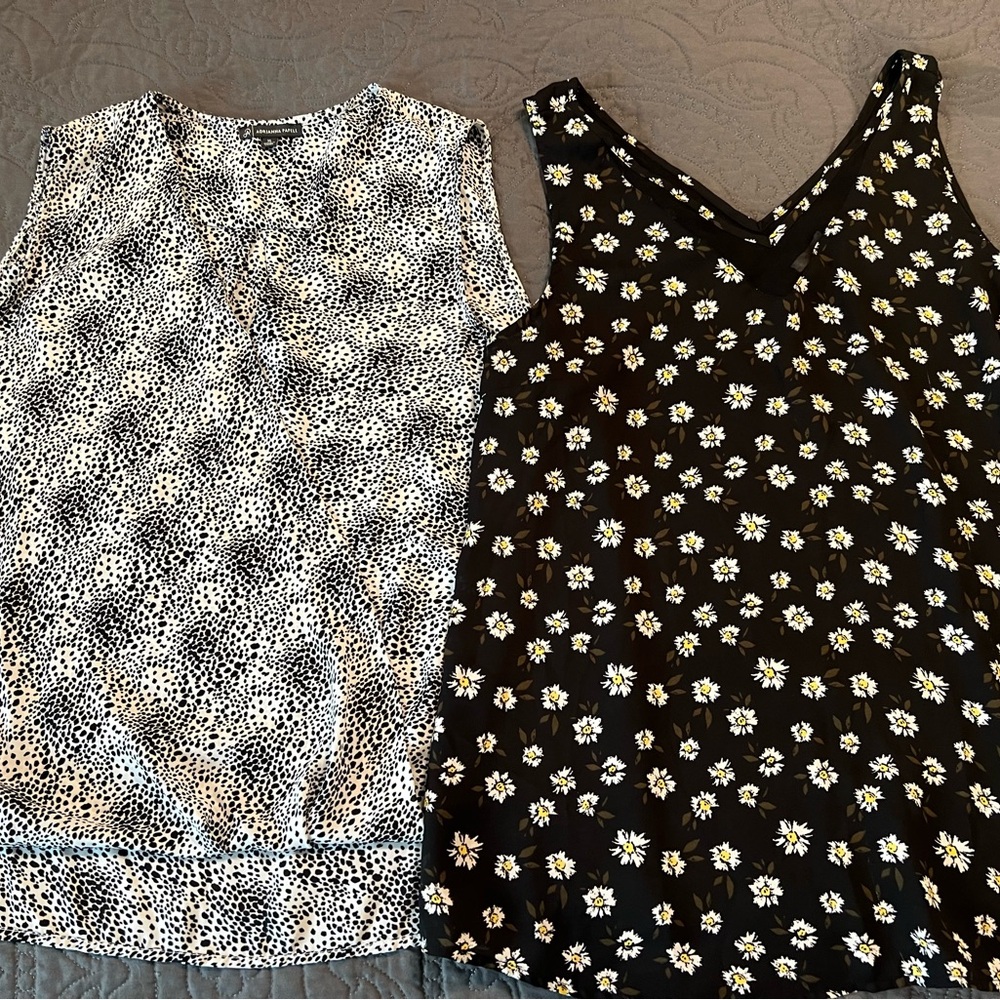 Adrianna Papell & Maurices Black and White Tank Tops